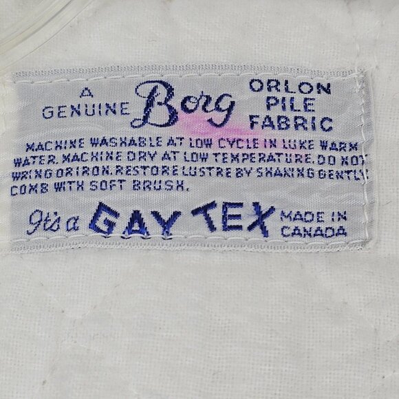 Vtg Baby Bunting Bag Sack Winter Fur Hooded Borg Orlon Pile Fabric One-Piece - Picture 5 of 14